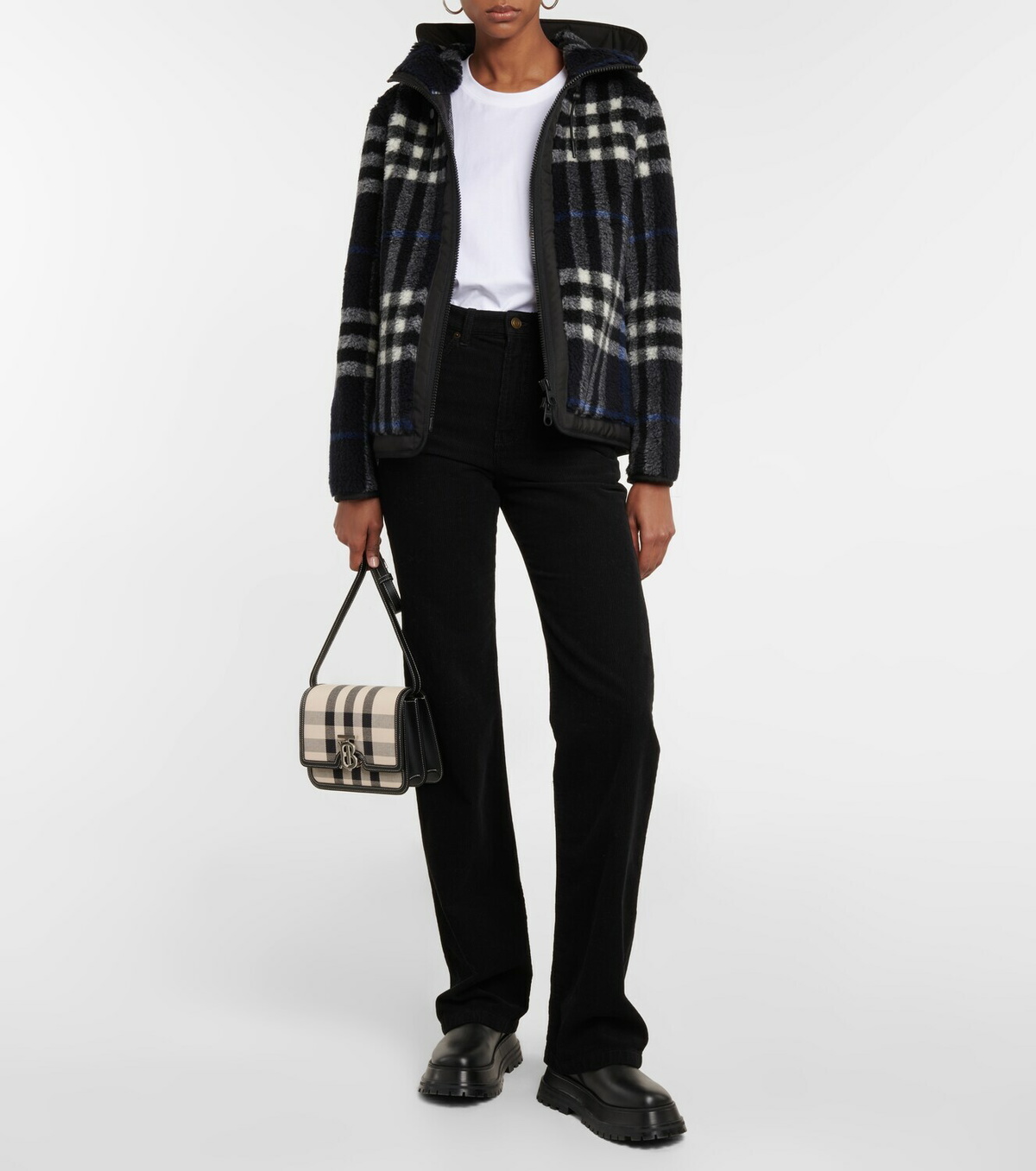 Burberry - Checked wool-blend teddy jacket Burberry