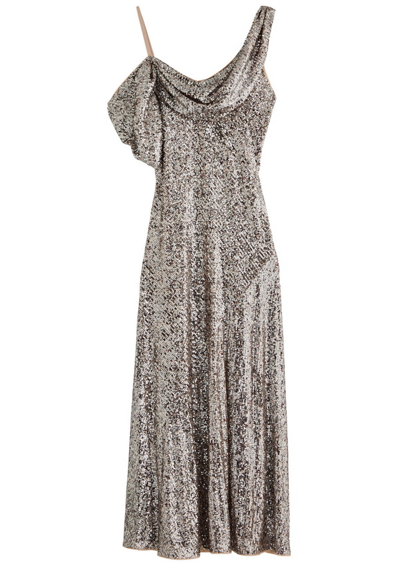 Photo: Diane Von Furstenberg Joaquin Sequin-embellished Mesh Maxi Dress Bronze