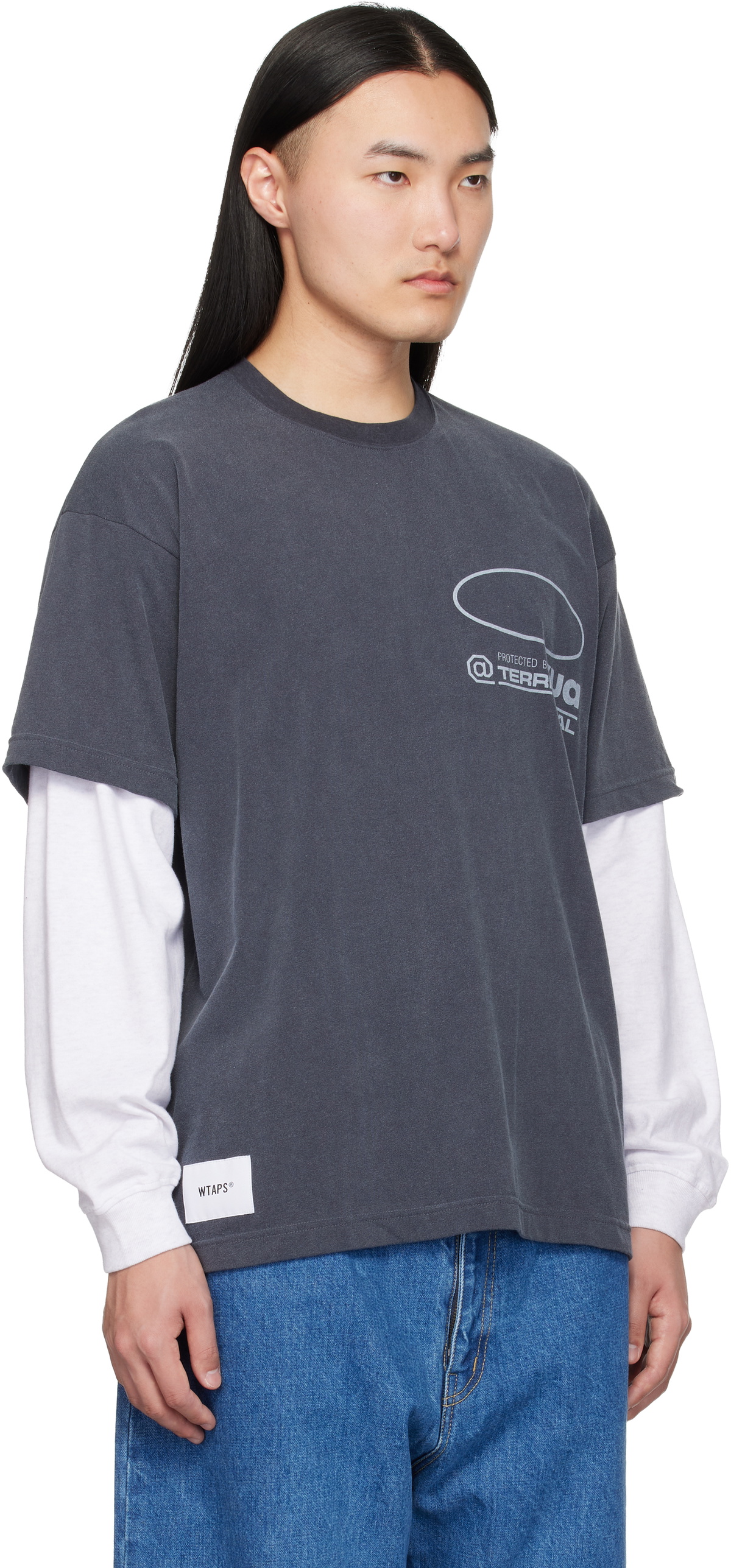 WTAPS Gray SLDR Long Sleeve T-shirt