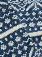 Corgi - Fair Isle Wool and Cotton-Blend Jacquard Socks - Blue