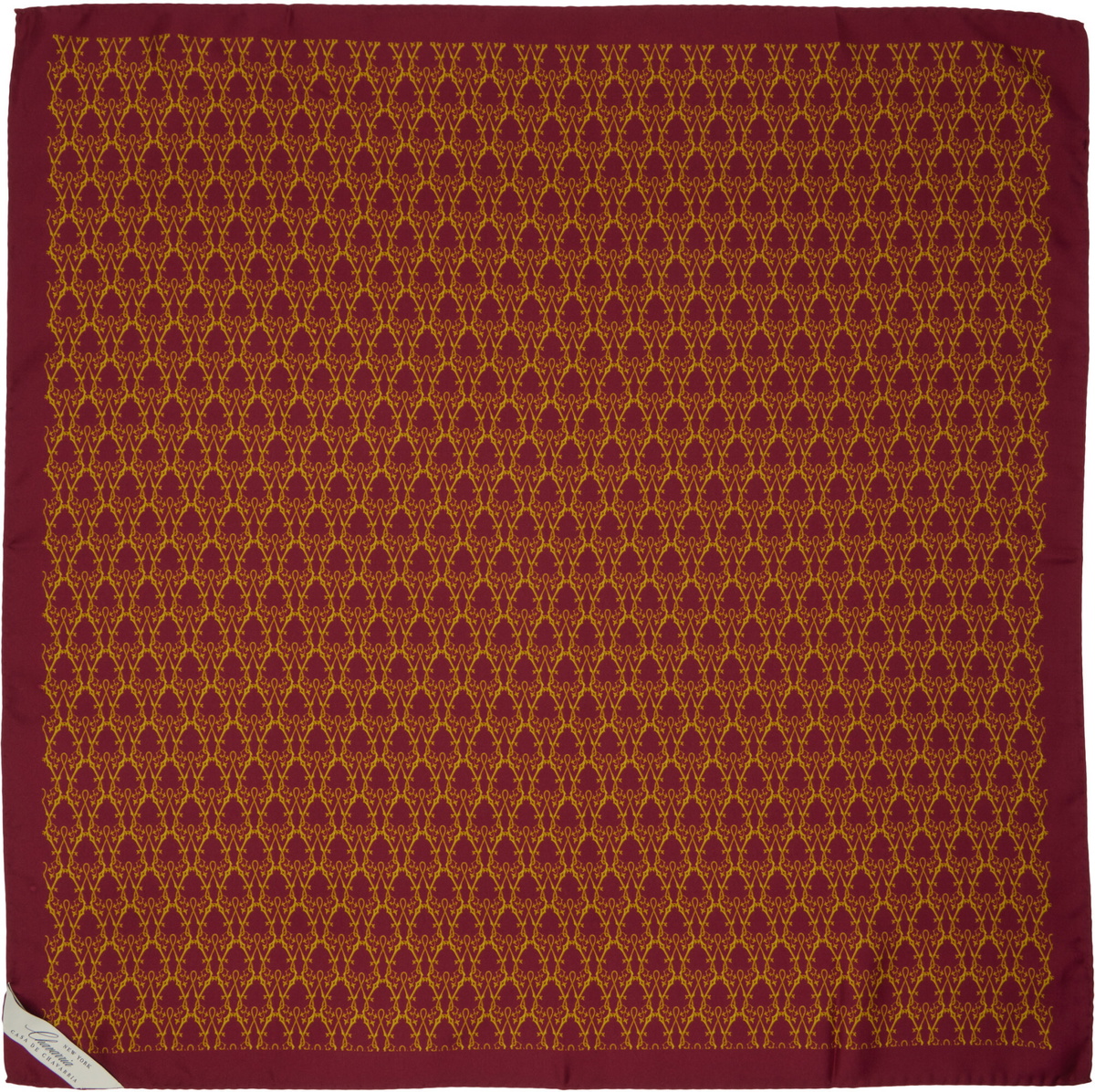 WILLY CHAVARRIA Burgundy Silk Scarf