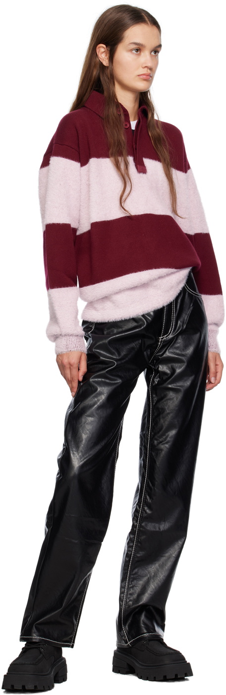 Jarvis Superfine Merino Wool Polo Top in Peony Pink main image 1