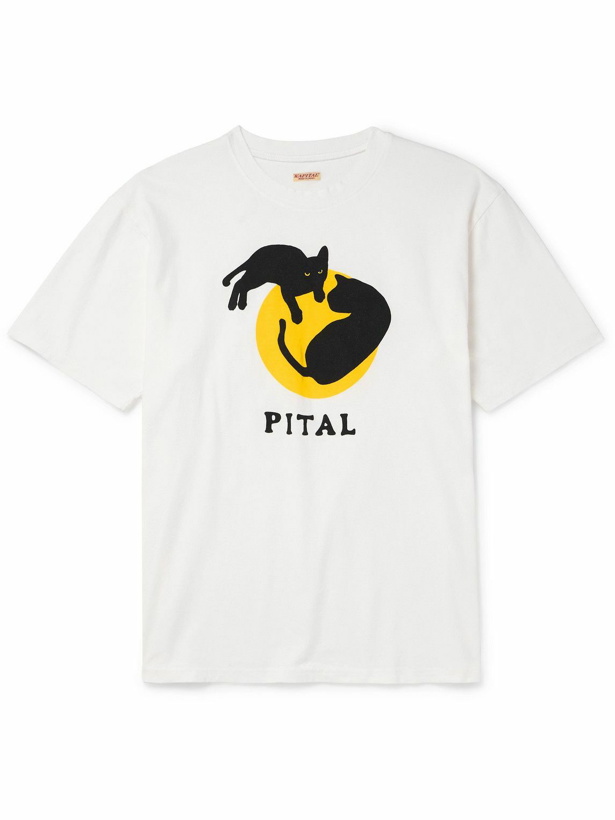 Photo: KAPITAL - Catpital Logo-Print Cotton-Jersey T-Shirt - White