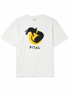 KAPITAL - Catpital Logo-Print Cotton-Jersey T-Shirt - White