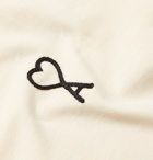 AMI - Logo-Embroidered Cotton-Jersey T-Shirt - Neutrals