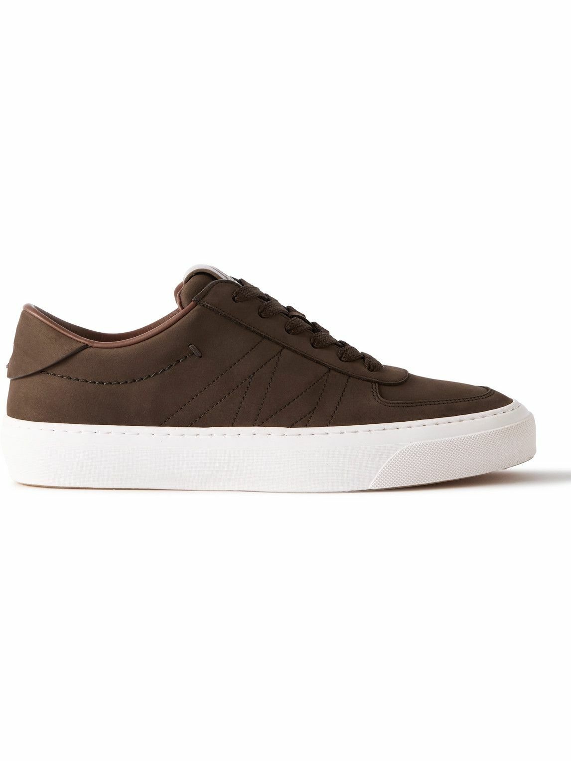 Photo: Moncler - Monclub Embroidered Suede Sneakers - Brown