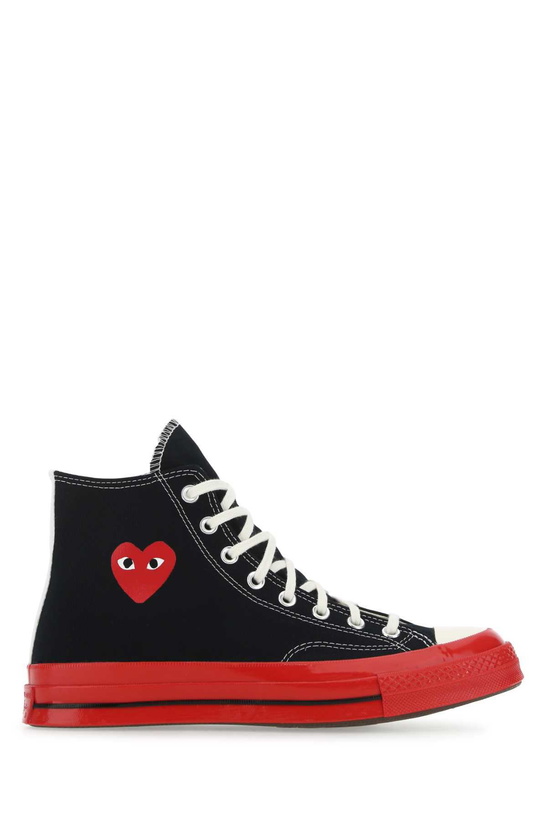 Photo: Comme des Garçons Play Black Canvas Comme Des Garã§ons X Converse Sneakers