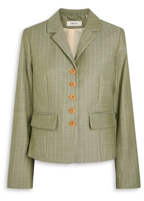 Photo: Skall Studio Blonde Pinstripe Wool Jacket Grey