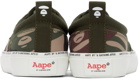 AAPE by A Bathing Ape Green Camo Lace-Up Sneakers