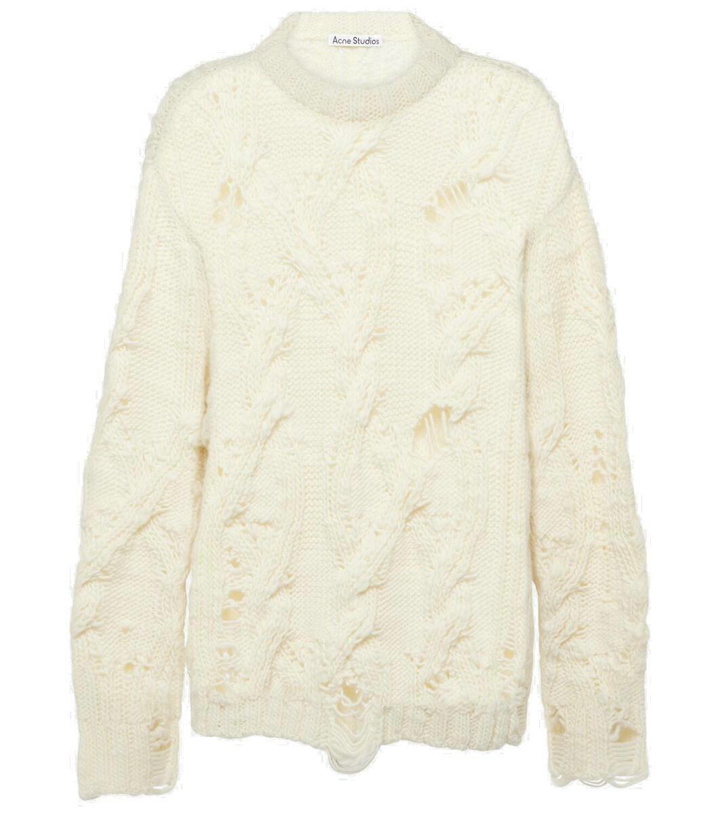Photo: Acne Studios Kolda distressed cable-knit wool sweater