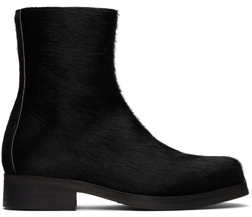 Our Legacy SSENSE Exclusive Black Cow Hair Camion Boots Our Legacy