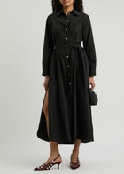 Forte_forte Belted Poplin Midi Shirt Dress Black