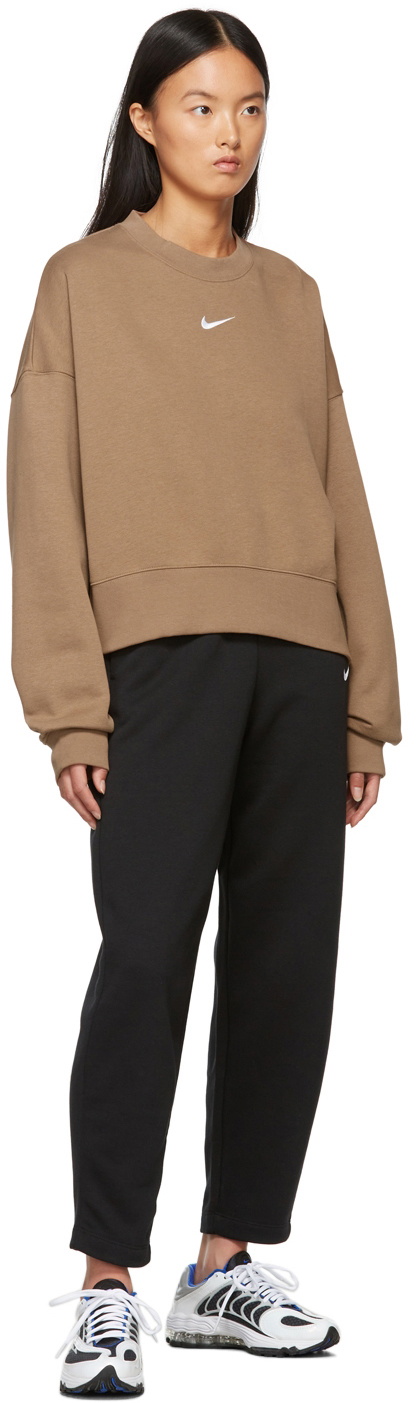 Nike ribbed jersey sweatpants in brown