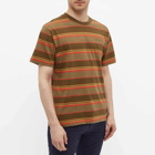 Edwin Men's Quarter Stripe T-Shirt in Martini Olive