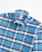 Brooks Brothers Men's Stretch Regent Regular-Fit Sport Shirt, Non-Iron Glen Plaid Oxford | Blue