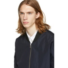 AMI Alexandre Mattiussi Navy Nylon Bomber Jacket