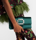 Manolo Blahnik Maycap embellished satin clutch