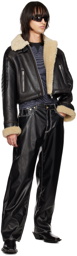 Eytys Black Patti Leather & Shearling Jacket