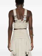 Sinead O'Dwyer Neutral Criss-Cross Crop Top