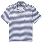 Freemans Sporting Club - Camp-Collar Striped Cotton-Blend Twill Shirt - Men - Blue