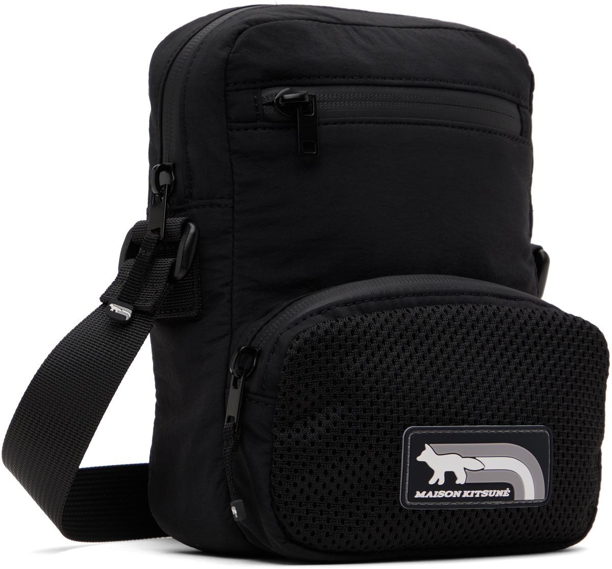 【MAISON KITSUNE】Flash Fox Pouch Crossbag - Black FLASH FOX BUMBAG | Maison Kitsuné