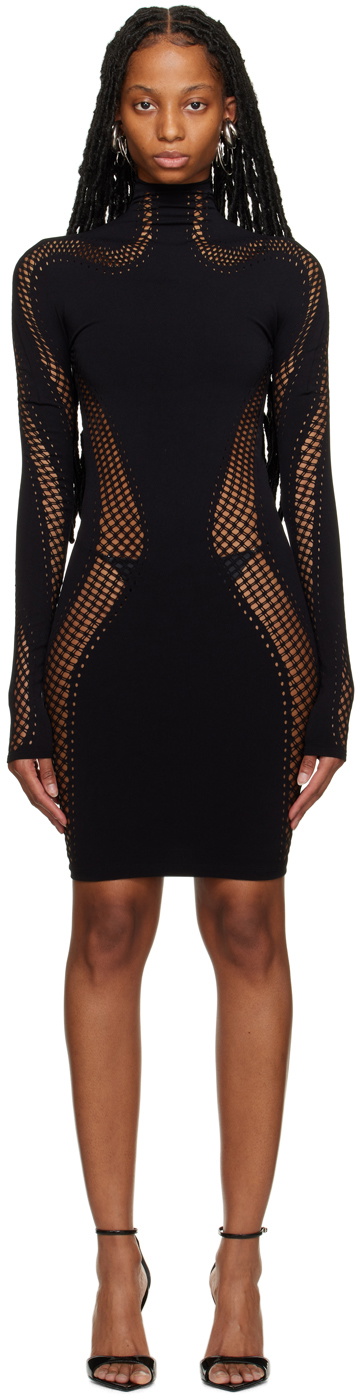 black seamless mini dress Simple Choice Seamless Reversible Mini Dress in Black main image 0
