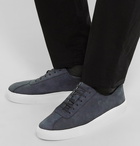 Grenson - Perforated Nubuck Sneakers - Men - Navy