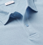 Sunspel - Riviera Cotton-Mesh Polo Shirt - Blue