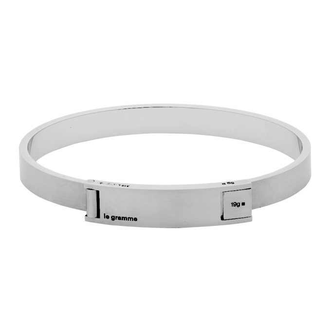 Photo: Le Gramme Silver Slick Brushed Assemblage Le 21 Grammes Ribbon Bracelet