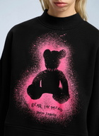 Palm Angels Spray Bear Fitted Crew Sweatshirt