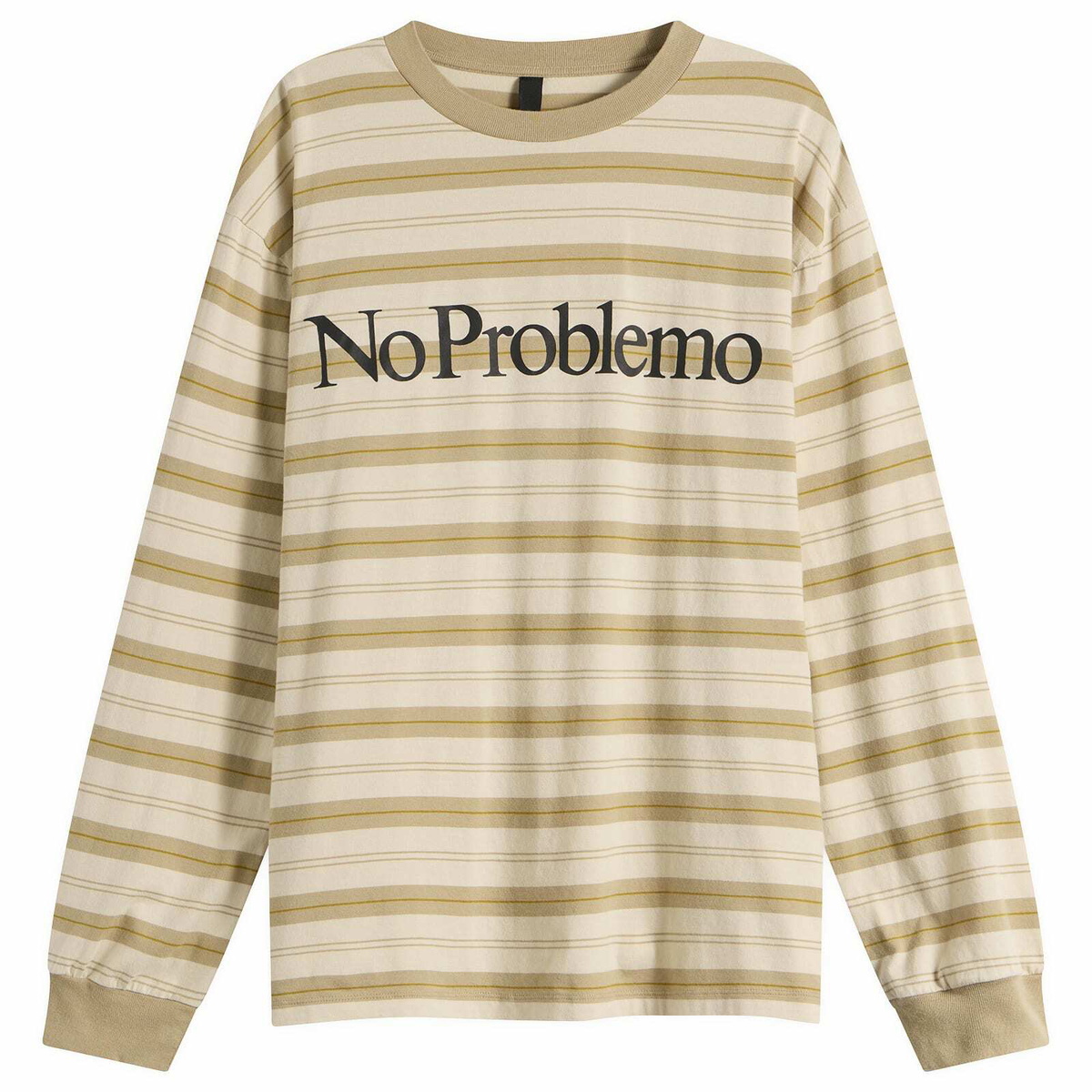 No Problemo Men's Striped LS T-Shirt in Sand