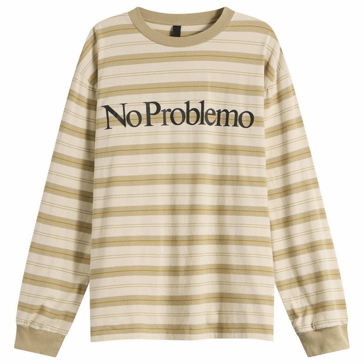 Photo: No Problemo Men's Striped LS T-Shirt in Sand