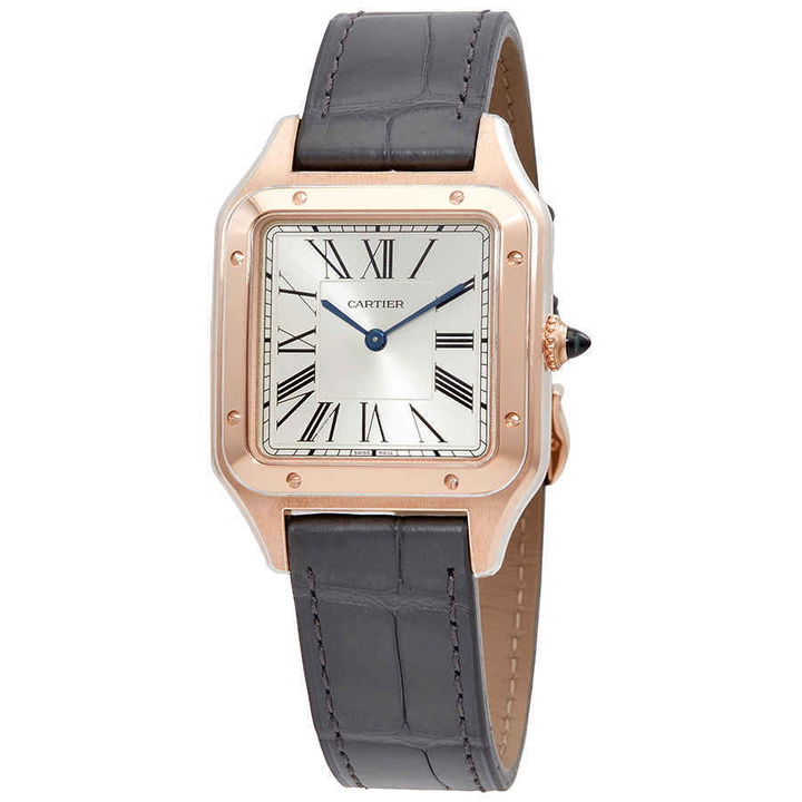 Photo: Cartier Santos-Dumont 18kt Rose Gold Silver Dial Mens Large Watch WGSA0021