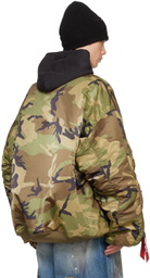 VETEMENTS Khaki Alpha Industries Edition Cargo Bomber Jacket
