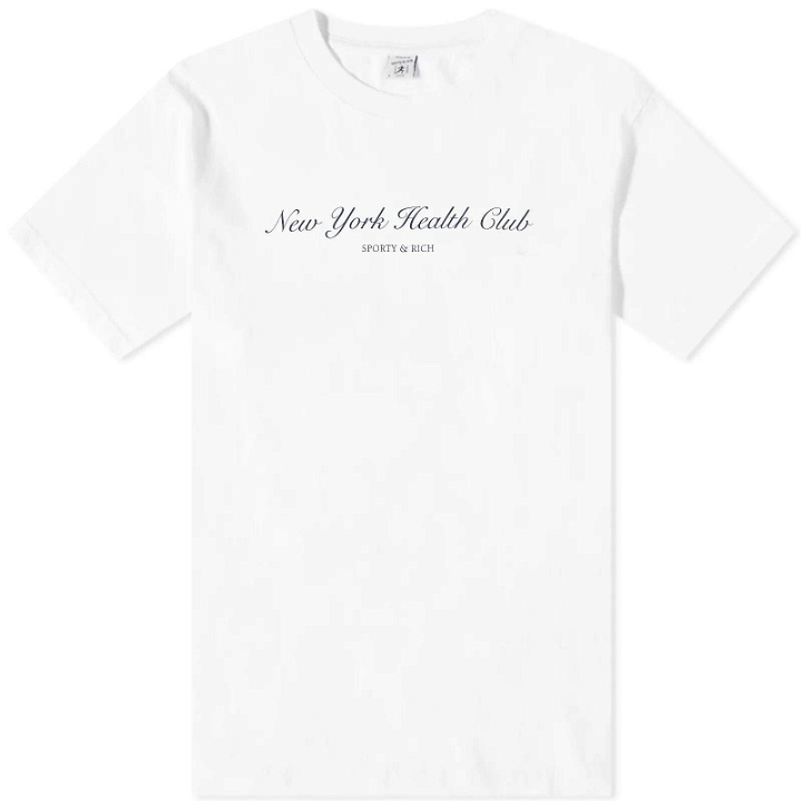 Photo: Sporty & Rich Men's NY Health Club T-Shirt in White/Navy