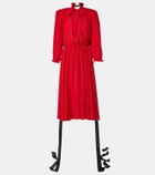 Balenciaga Bow-detail lace-up silk midi dress