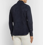 TOM FORD - Slim-Fit Suede Shirt - Midnight blue