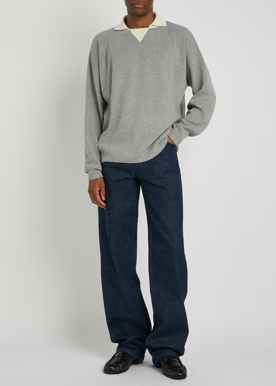 Calvin Klein Desmond Silk-knit Polo Grey