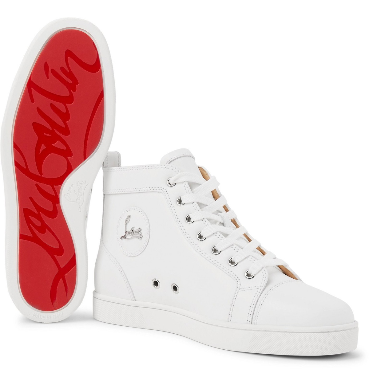 Christian Louboutin Louis Leather High Top Sneakers White Christian Louboutin