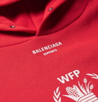 Balenciaga - The World Food Programme Logo-Print Cotton-Blend Hoodie - Men - Red