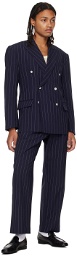 Late Checkout Navy Pinstripe Trousers