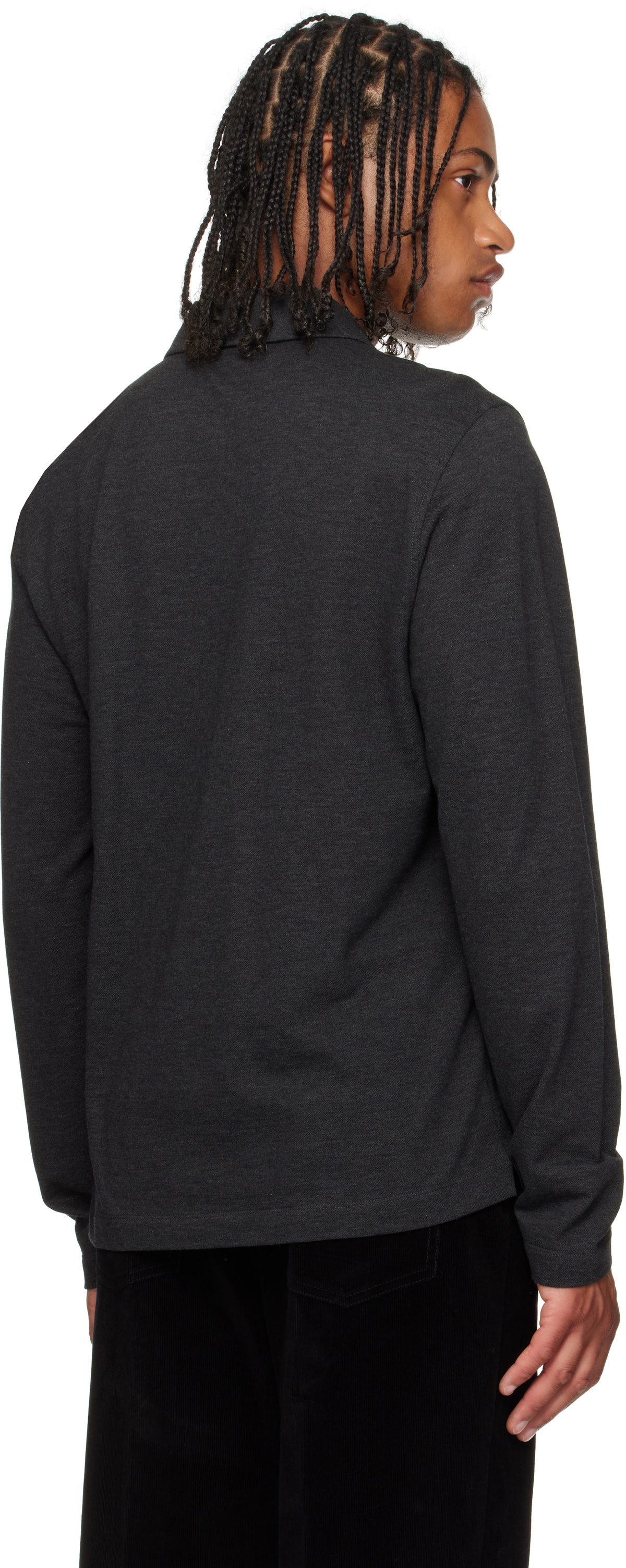 Ferragamo Gray Long Sleeve Polo