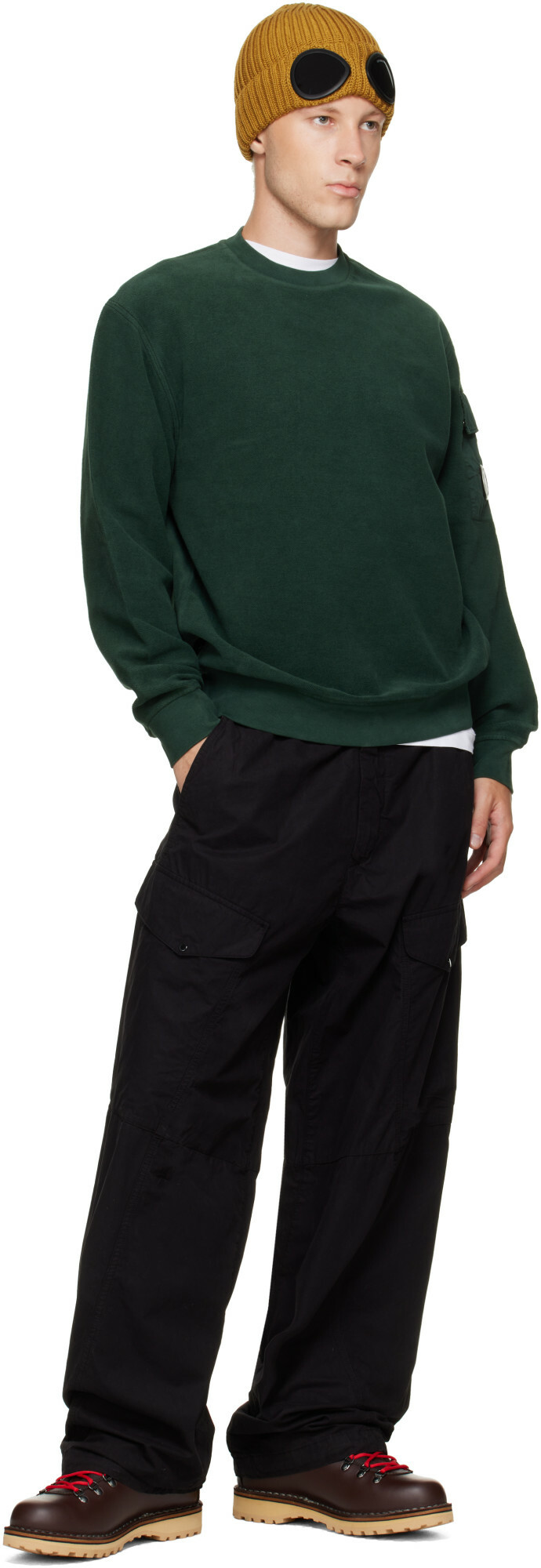 C.P. Company Black Micro-Reps Boxy Lens Cargo Pants