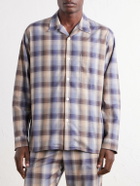 TEKLA - Auralee Checked Organic Cotton-Flannel Pyjama Shirt - Blue