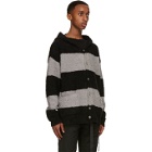 mastermind JAPAN Black and Grey C2H4 Edition C-MASTERMIND Knitted Stripe Hoodie
