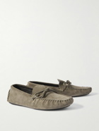 The Row - Lucca Suede Driving Shoes - Gray