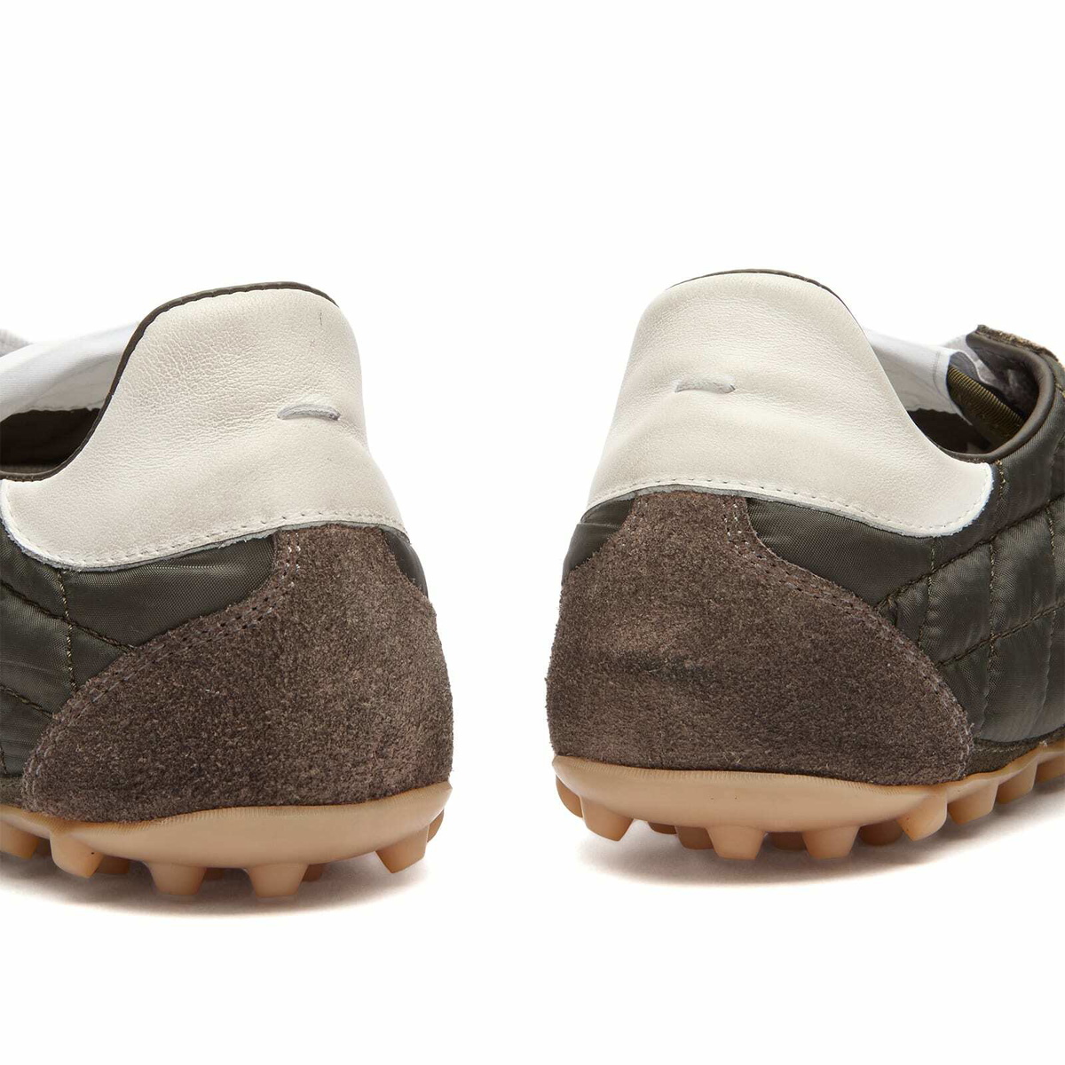 Maison Margiela Women's Low Top Sprinter Sneakers in Dark Green/White/Grey