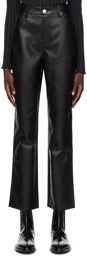 THIRD FORM Black Straight-Leg Faux-Leather Trousers