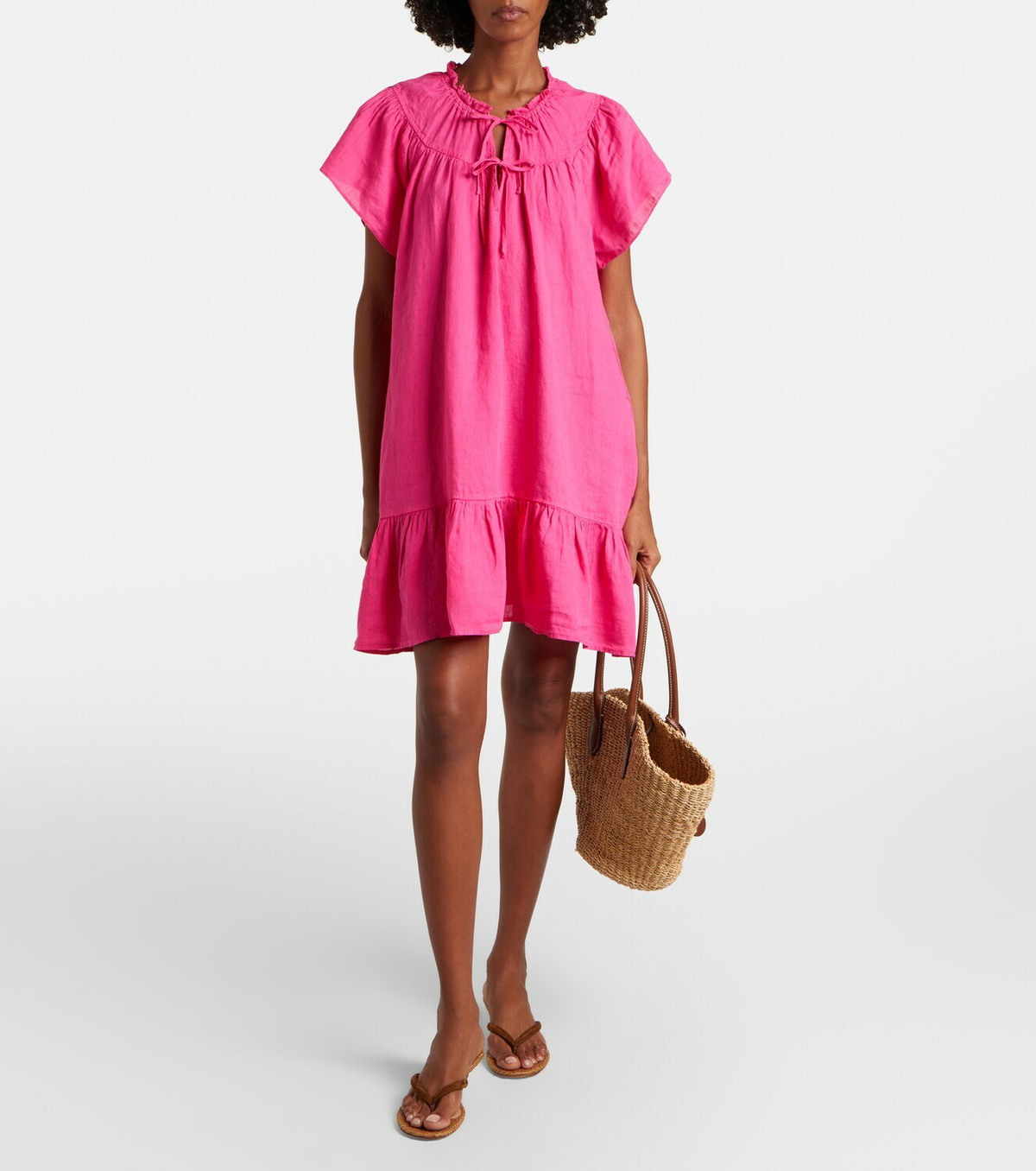 Velvet Livvy tiered linen minidress
