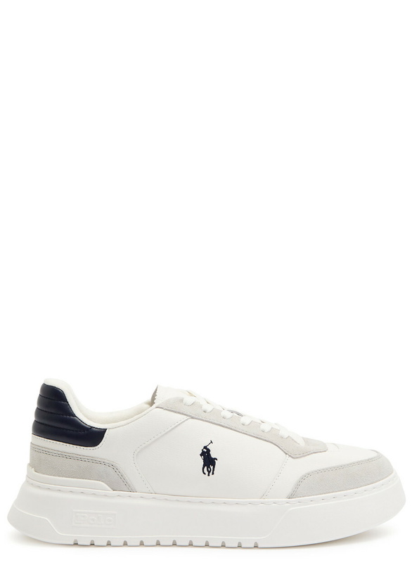 Photo: Polo Ralph Lauren Rlite Sport Panelled Leather Sneakers White